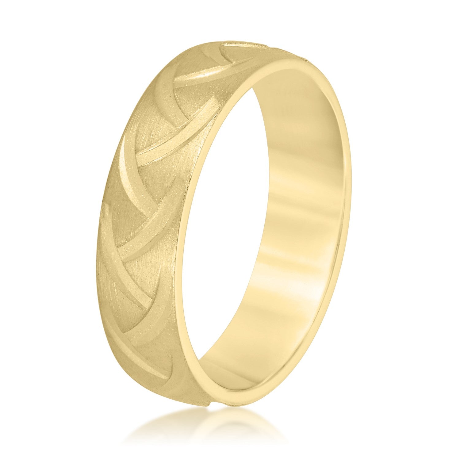 Men's Wedding Band with Braided Design Texture-VIRABYANI